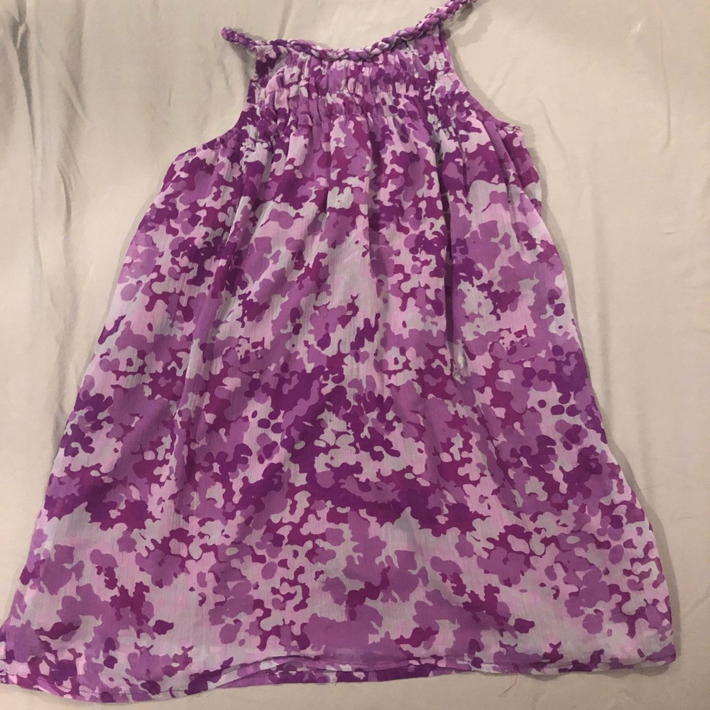 Purple tank top with braided neck
